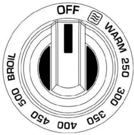 OFF WARM 250 300 350 400 450 500 BROIL