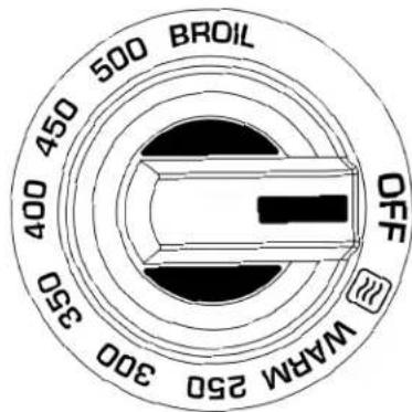 BROIL 500 450 400 350 300 WARM 250 300 OFF