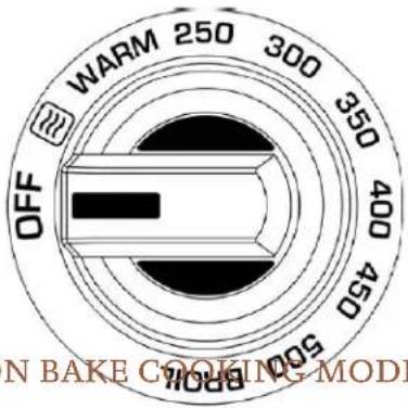 WARM 250 300 350 400 450 500 BPOY OFF N BAKE COOKING MODI