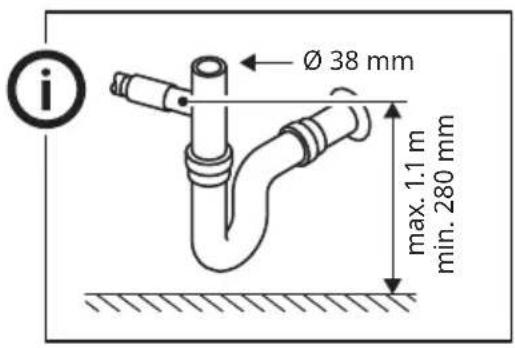 i Ø 38 mm max. 1.1 m min. 280 mm