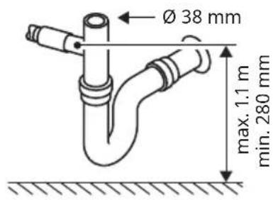 Ø 38 mm max. 1.1 m min. 280 mm