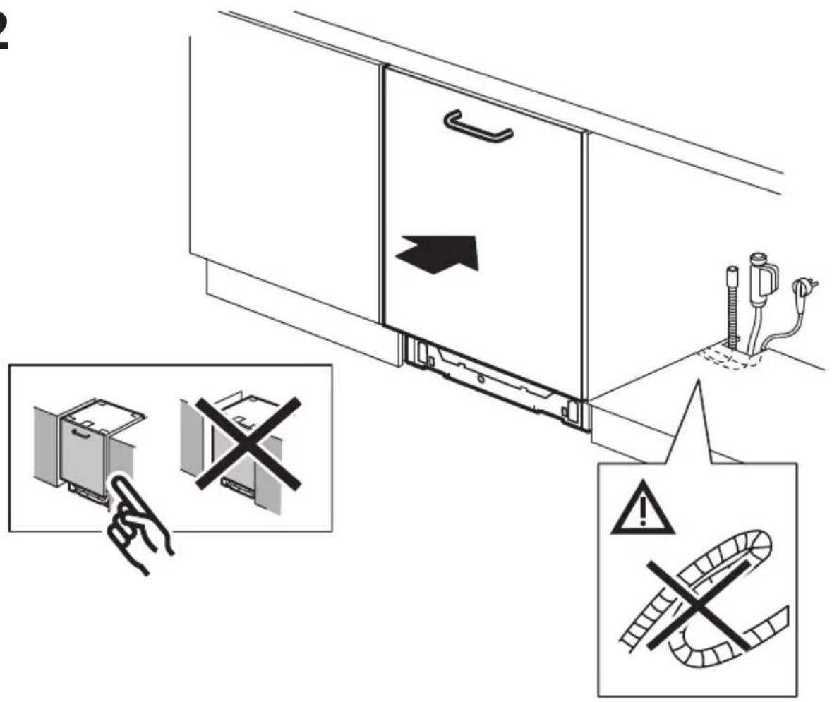 Diagram illustrating installation safety with warning symbols and safety instructions for appliance inspection