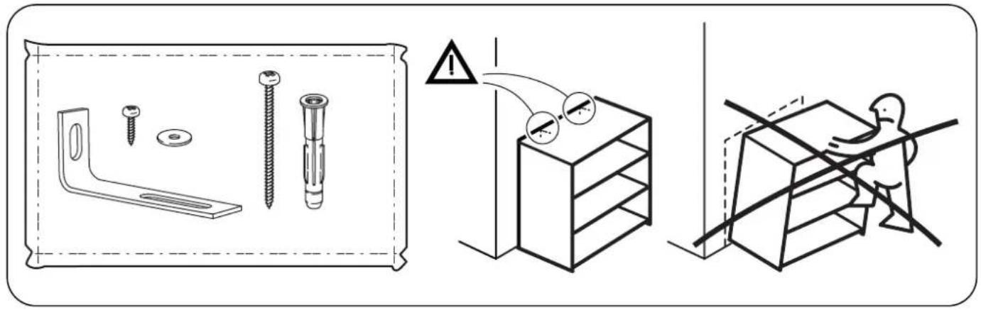 Technical diagram illustrating three different installation or repair methods: mounting bracket, battery pack, and structural inspection.