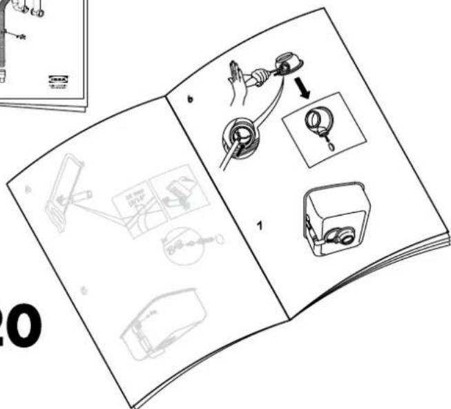 Illustration of a mechanical assembly or tool kit with labeled parts and diagrams, including hand positioning, close-up views, and component details.