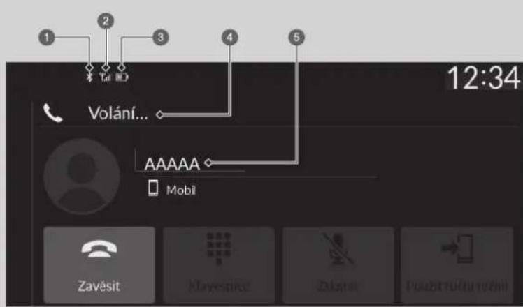 1 2 3 4 5 Volání... AAAAA Mobí 12:34 Zavěsít Klavesnice Zábané Použit ručtu ružní