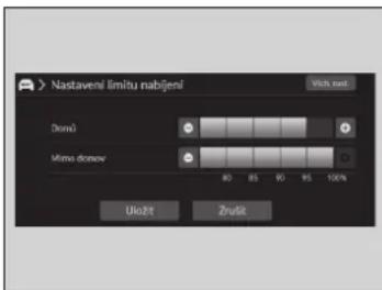 Nastavení limitu nabějení With sad Dromů Mimo domov 80 85 90 95 100% Uložt Žrudz