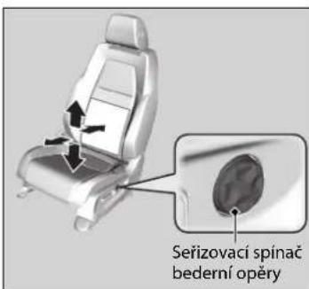 Seřizovací spinač bederní opěry