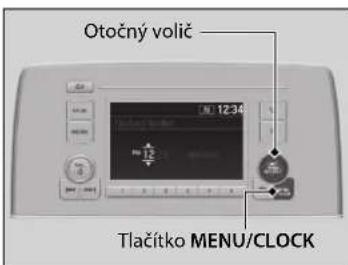 Otočný volič Tlačítko MENU/CLOCK