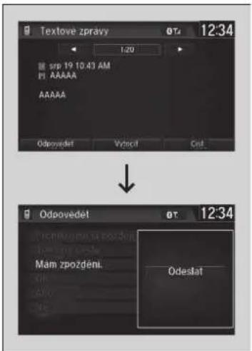 Textove zpravy 12:34 srp 19 10:43 AM PI AAAAA AAAAA Odpovedet Vzlocif Cst Odpovedet 12:34 Mam zpozděnl. Odeslat