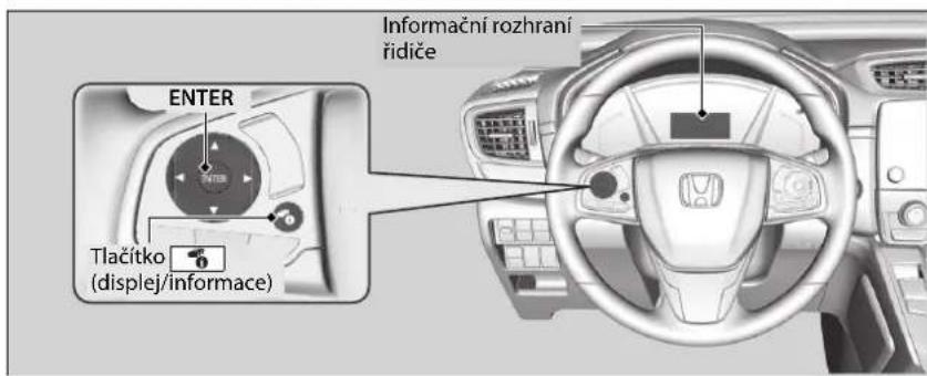 ENTER Tlačitko (displej/informace) Informační rozhraní řidiče