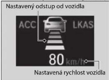 Nastavený odstup od vozidla ACC LKAS 80 km/h Nastavená rychlost vozidla