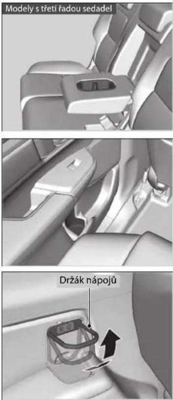 Modely s třetí řadou sedadel Držák nápojů