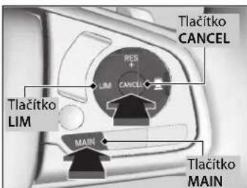 Tlačítko CANCEL RES + LIM CANCEL Tlačítko LIM MAIN Tlačítko MAIN