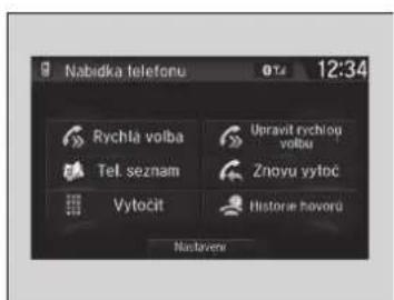Nabidka telefonu 074 12:34 Rychla volba Upravit rychiou volbu Tel. seznam Znoyu vytoc Vytocit Historie hovoru Nastavenu