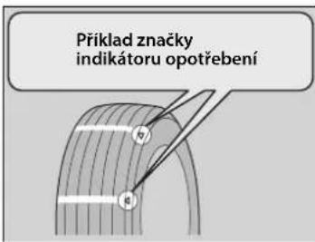 Příklad značky indikátoru opotřebení