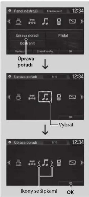 Panel nástroju Knolíruvace! 12:34 Uprava poradi Pridat Održranit Vychon Zršnád kontig. OK Úprava poradí Uprava poradi B/TS 12:34 Vybrat Uprava poradi B/TS 12:34 Ikony se šipkami OK