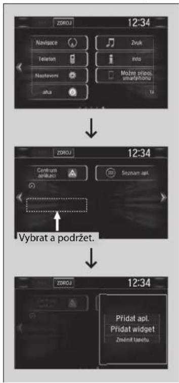 Honda CR-V (2019) - ■ Přidání ikon aplikace nebo pomůcky (widgetu) na domovskou obrazovku - 1