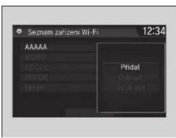 Seznam zarizeni Wi-Fi 12:34 AAAAA Pridat Cerat Optical