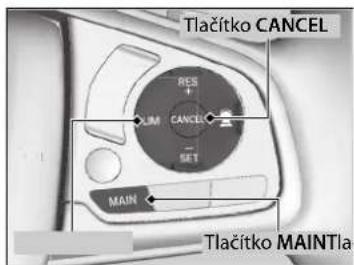 Tlačítko CANCEL RES + OLIM CANCEL - SET MAIN Tlačítko MAINTla