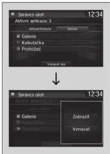 Správce uloh 12:34 Aktivni aplikace: 3 Aktivi/Histone Aktivi Galerie Kalkulačka Prohlizeč Vymazat vie Správce uloh 12:34 Aktivi/Histone Aktivi Galerie Kalkulačka Prohlizeč Zobrazit Vymazat