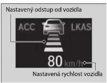 Nastavený odstup od vozidla ACC LKAS 80 km/h Nastavená rychlost vozidla