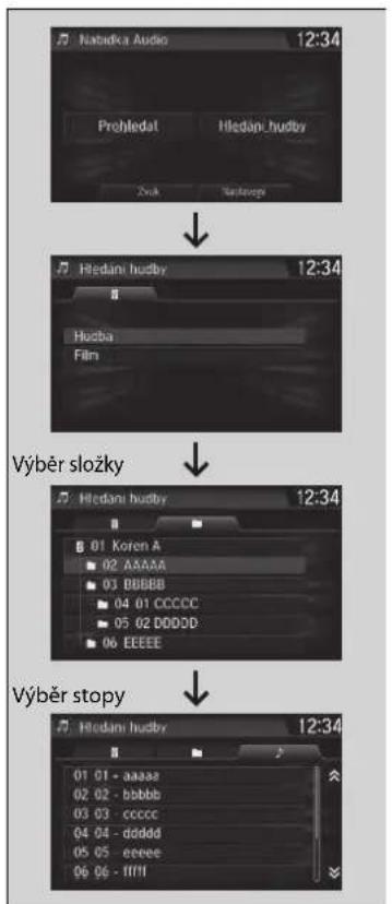 Honda CR-V (2019) - Jak vybrat soubor ze seznamu Hledání hudby - 1