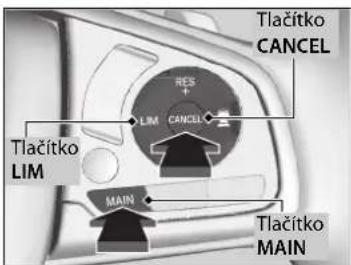 Tlačítko CANCEL RES + LIM CANCEL Tlačítko LIM MAIN Tlačítko MAIN