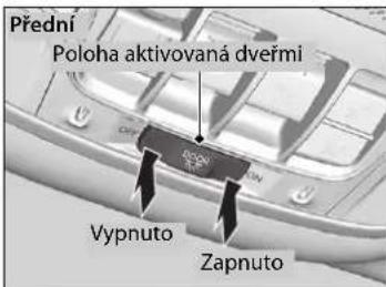 Přední Poloha aktivovaná dveřmi Vypnuto Zapnuto