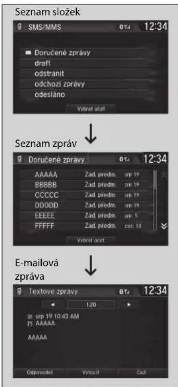 Seznam složek SMS/MMS 0TU 12:34 ■ Doručené zprávy draft odstranit odchozi zprávy odeslano Vybrat úcet Seznam zpráv Doručené zprávy 0TU 12:34 AAAAA Zad. predin. srp 19 BBBB Zad. predin. srp 19 CCCCZ Zad. predin. srp 19 DDDDD Zad. predin. srp 19 EEEE Zad. predin. srp 5 FFFFFF Zad. predin. cec 14 Vybrat acet E-mailová zpráva Textove zprávy 0TU 12:34 1:20 srp 19 10:43 AM 11 AAAAA AAAAA Odpovedet Výrscit Cost