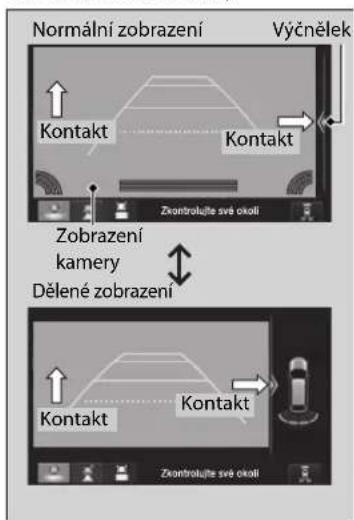 Normální zobrazení Výčnělek Kontakt Kontakt Zkontrolujte své okoli Zobrazení kamery Dělené zobrazení Kontakt Kontakt Zkontrolujte své okoli