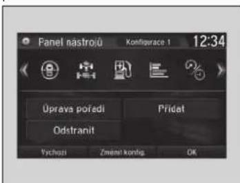 Panel nastroč Konfigrace 1 12:34 Úprava porádi Přídat Odstranit Vychuži Změní kontig. OK