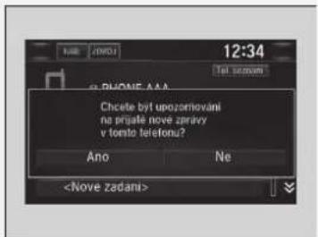 12:34 BUONE AAA Tel szevum Chcete byt upozorniovani na prijale nové zravvy v tomto telefonu? Ano Ne