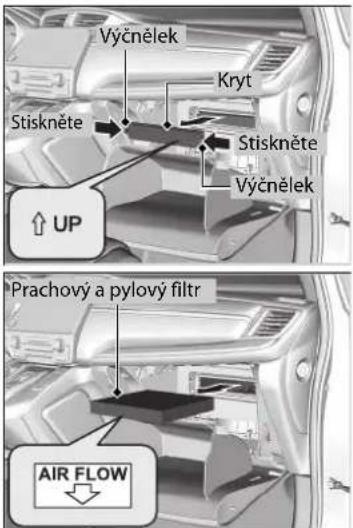 Výčnělek Kryt Stiskněte Stiskněte Výčnělek UP Prachový a pylový filtr AIR FLOW