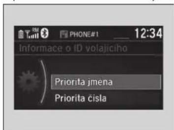 PHO#1 12:34 Informace o ID volajiciho Priorita jmena Priorita čisla