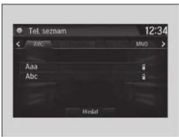Tel. seznam 12:34 ABC MNO Aaa Abc Hedal