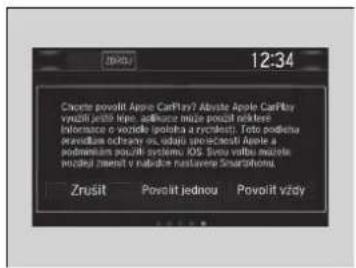 12:34 Cnorte povolit Apple CarPlay? Abvate Apple CarPlay vynžiti ještě kře, adklace může povolit některé Informace o vozidlo (polatna a rýčnost). Tote poděnu ovadělce ochraví os uduu specičnosti Apple a poděmám povolit systému. ICS štvu voltu můzte voředj znanot v nadácie nastavené Smashomu. Zrušit Povoit jednou Povoit vzdy