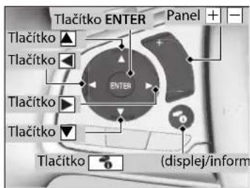 Tlačitko ENTER Panel + - Tlačitko ▲ Tlačitko ▼ ENTER Tlačitko ▶ Tlačitko ▼ Tlačitko (displej/inform)