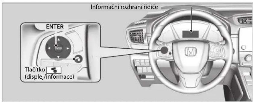 Informační rozhraní řidiče ENTER Tlačitko (displej/informace)