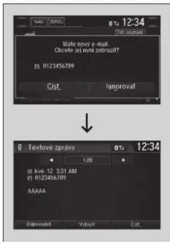 Mate novy e-mail. Chcete jej myni zobrazí? 0123456789 Cist Icnrovat Textové zpravy 07: 12:34 1:20 Ave. 12: 3:31 AM 0123456789 AAAAA Cisrovat Výlocit Cist