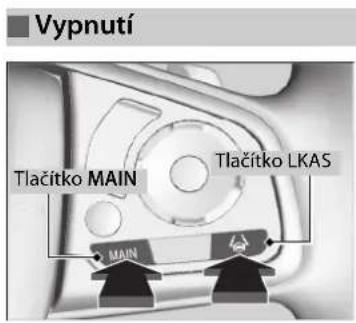 Vypnutí Tlačitko MAIN Tlačitko LKAS MAIN