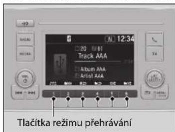 12:34 20 08 01 Track AAA Album AAA Artist AAA Tlačitka režimu přehrávání