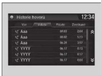 Historie hovoru 12:34 View Volume Private Zerisklao Aaa 08.03 264 Aaa 08.02 5/23 Aaa 06.28 357 YYYY 06.17 8:13 YYYY 06.17 8:12 YYYY 06.17 8:04