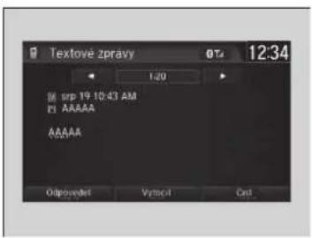 Textové zpravy 0T4 12:34 1:20 srp 19:10:43 AM AAAAA AAAAA Odpovedet Výrocií Cast