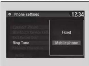Phone settings 12:34 Fixed Mobile phone