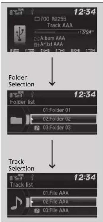 Honda Jazz (2020) - How to Select a File from a Folder with the Selector Knob - 1