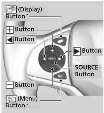 (Display) Button * + Button ◀ Button + SOURCE Button ▶ Button SOURCE Button - Button -(Menu) Button *