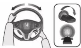 Diagram illustrating car steering wheel and head-mounted sensors with directional arrows and a circular indicator showing motor control.