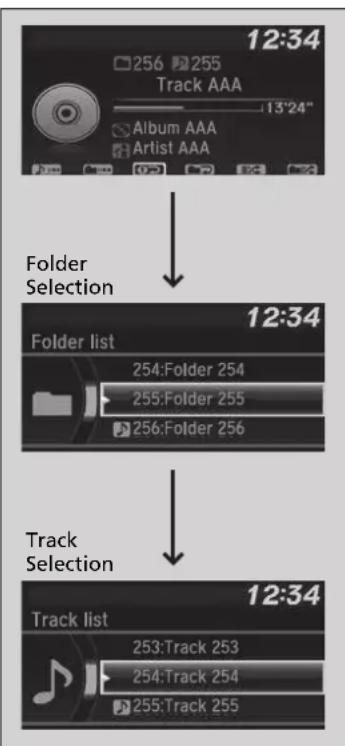 Honda Jazz (2020) - How to Select a File from a Folder with the Selector Knob (MP3/WMA/AAC) - 1