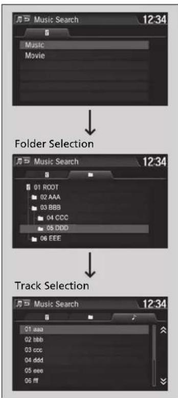 Honda Jazz (2020) - How to Select a File from the Music Search List - 1