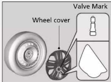 Wheel cover Valve Mark